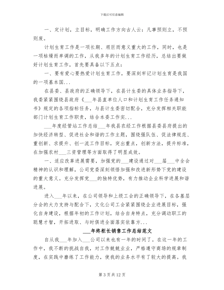 2024年终柜长销售工作总结_第3页