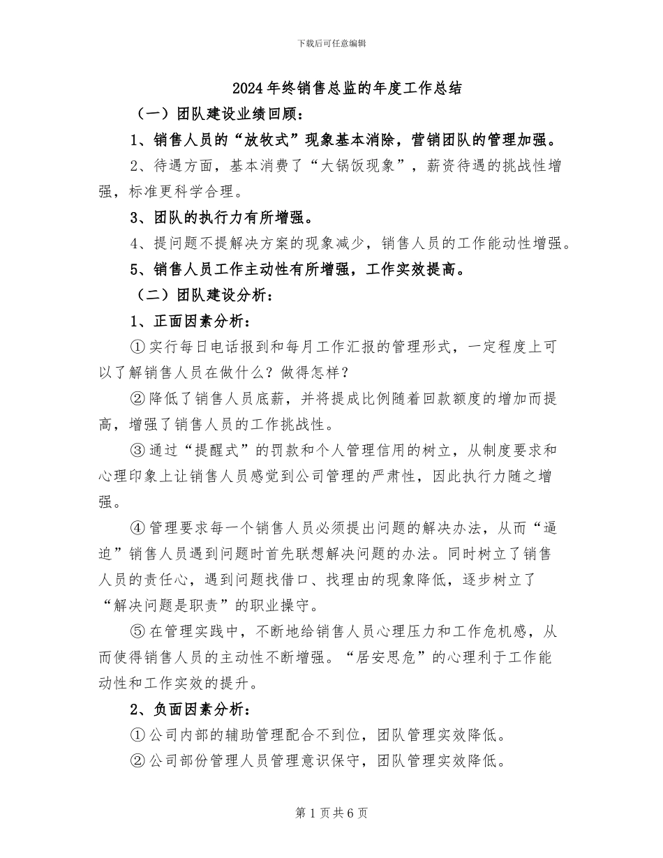 2024年终销售总监的年度工作总结_第1页