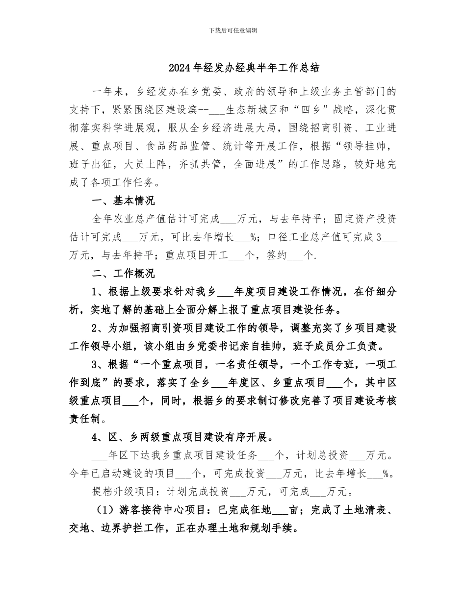 2024年经发办经典半年工作总结_第1页