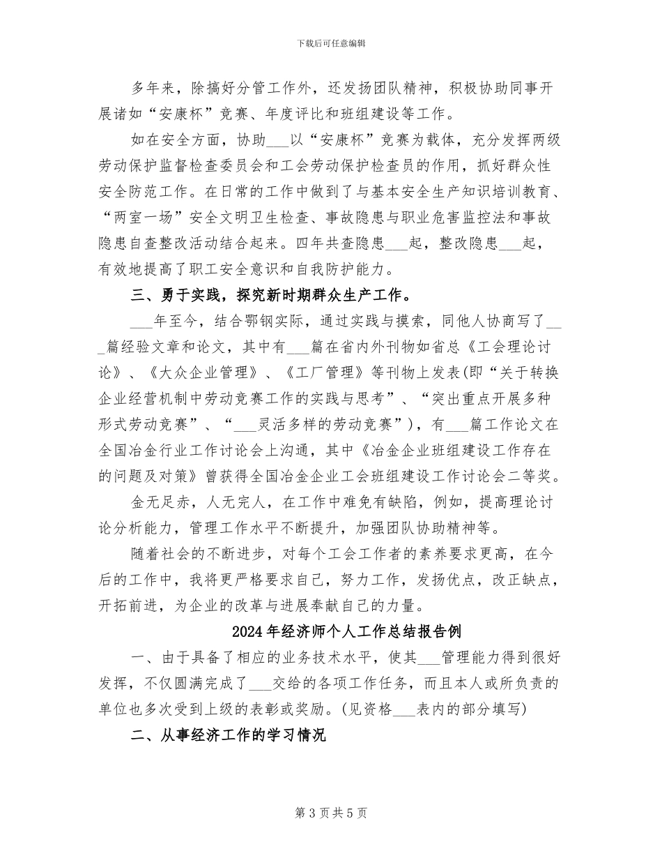 2024年经济师个人工作总结_第3页