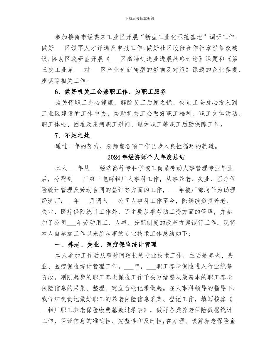 2024年经济师个人年度工作总结范文_第3页