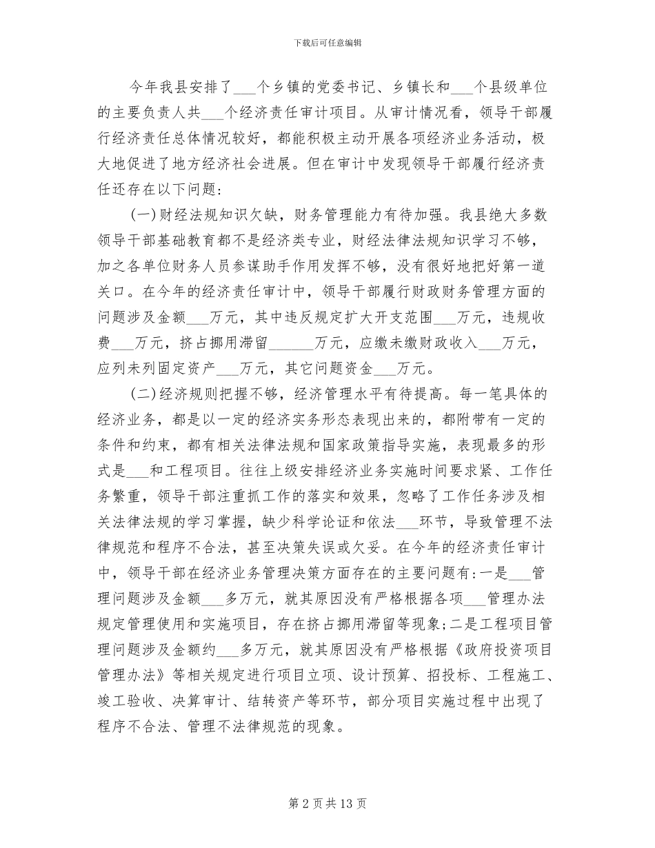 2024年经济责任审计工作总结_第2页