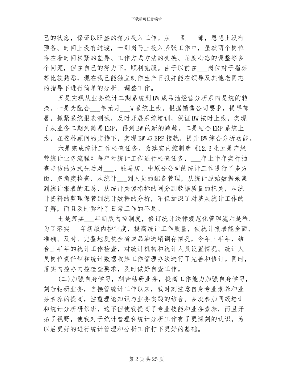 2024年统计个人的工作总结_第2页