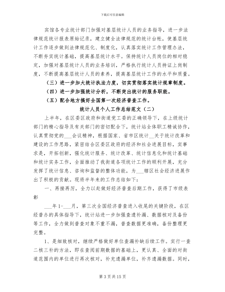2024年统计人员个人工作总结_第3页