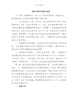 2024年统计信息化总结