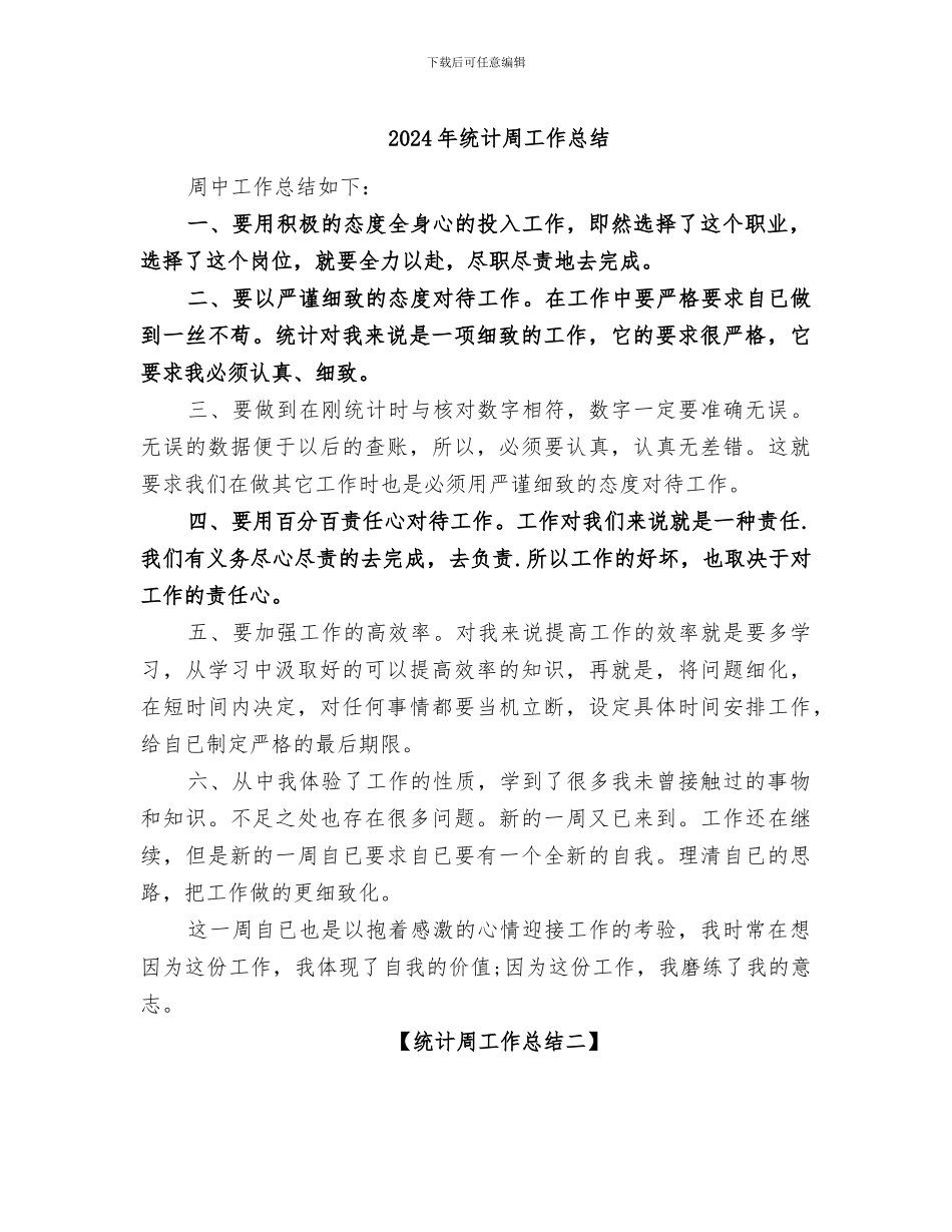 2024年统计周工作总结_第1页