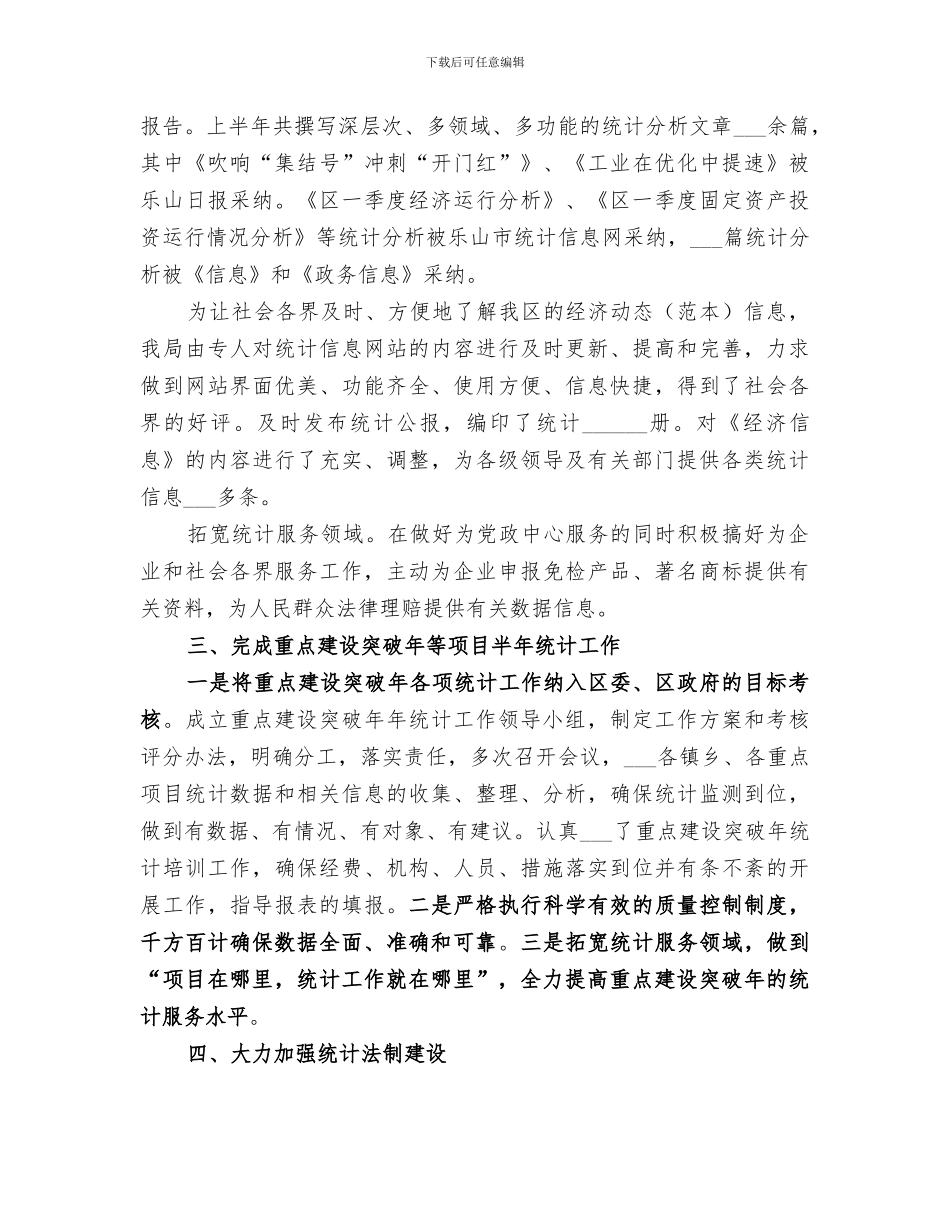 2024年统计局上半年工作总结及下半年工作打算_第2页
