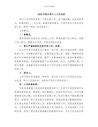 2024年统计局个人工作总结