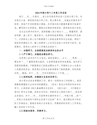 2024年统计局个人年度工作总结
