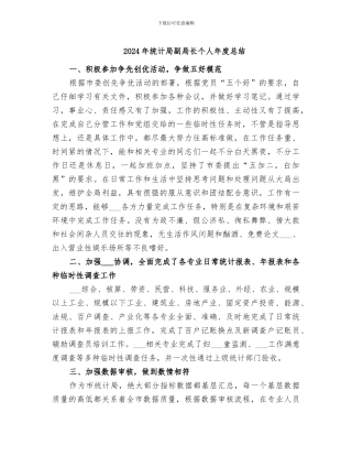 2024年统计局副局长个人年度总结