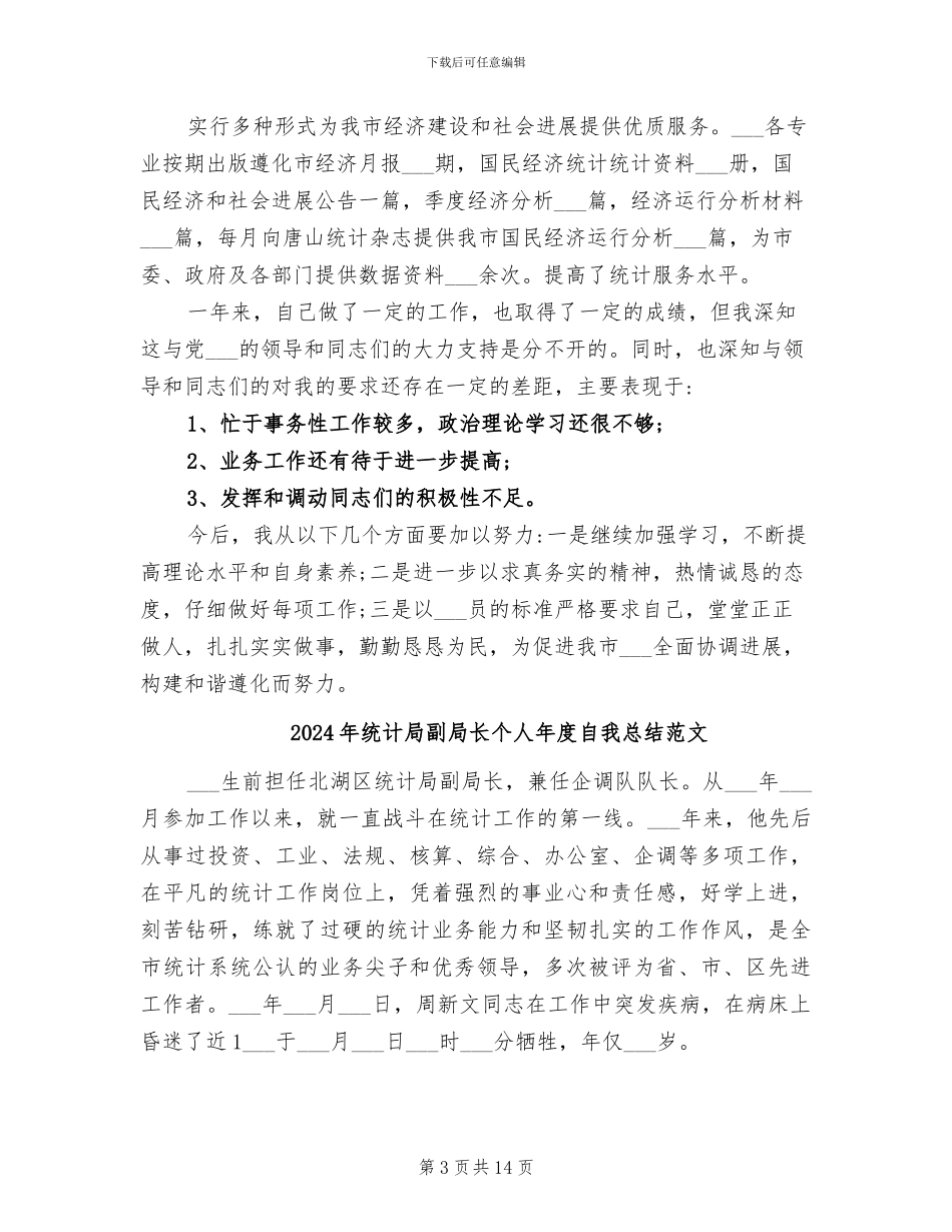 2024年统计局副局长个人年度自我总结_第3页