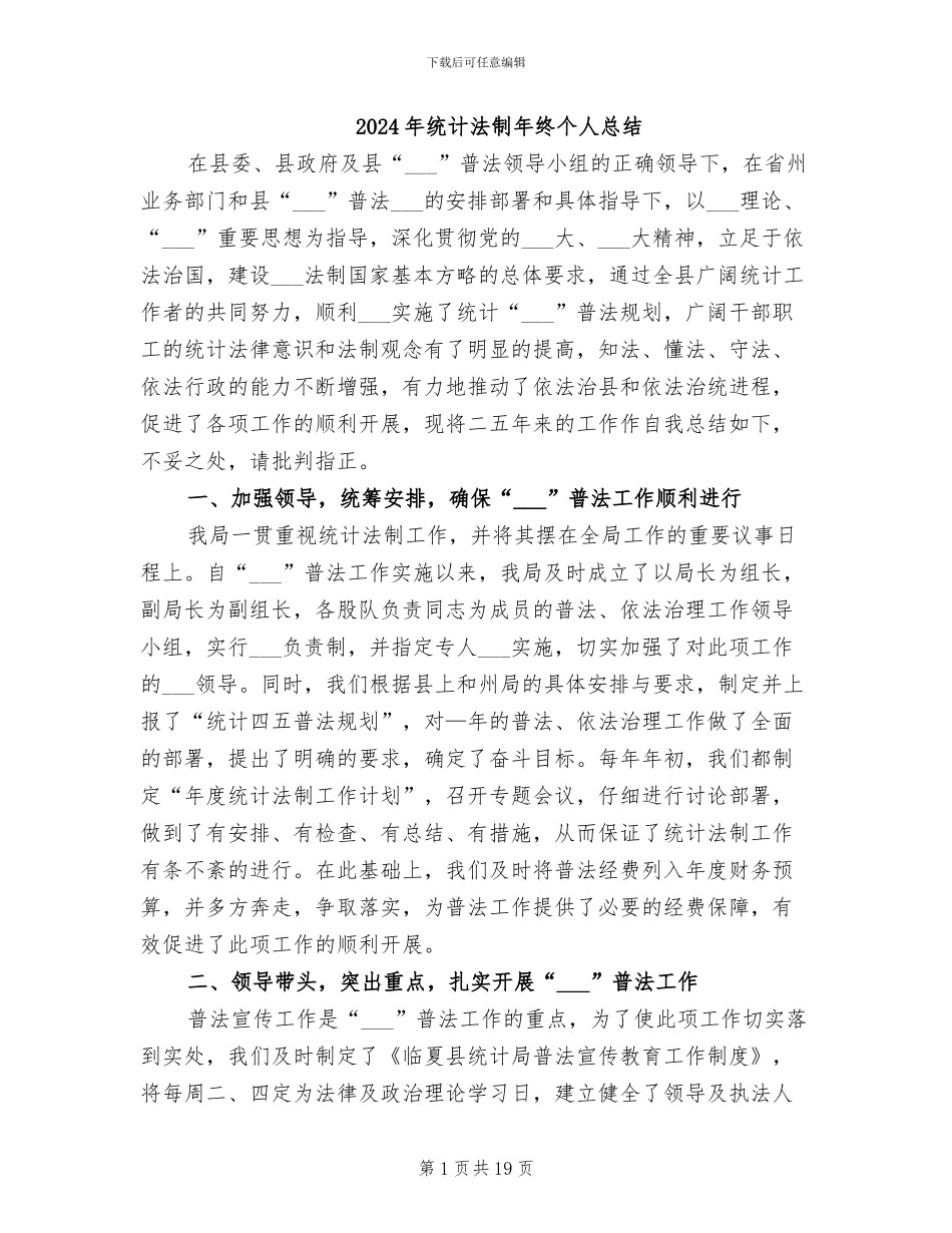 2024年统计法制年终个人总结_第1页
