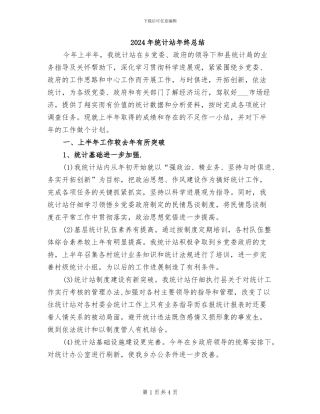 2024年统计站年终总结