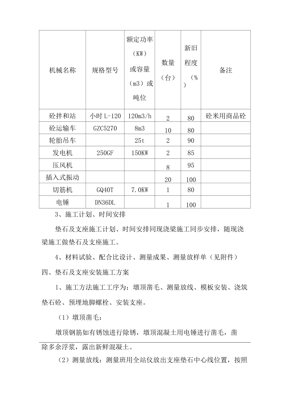 支座垫石及支座安装施工方案_第3页