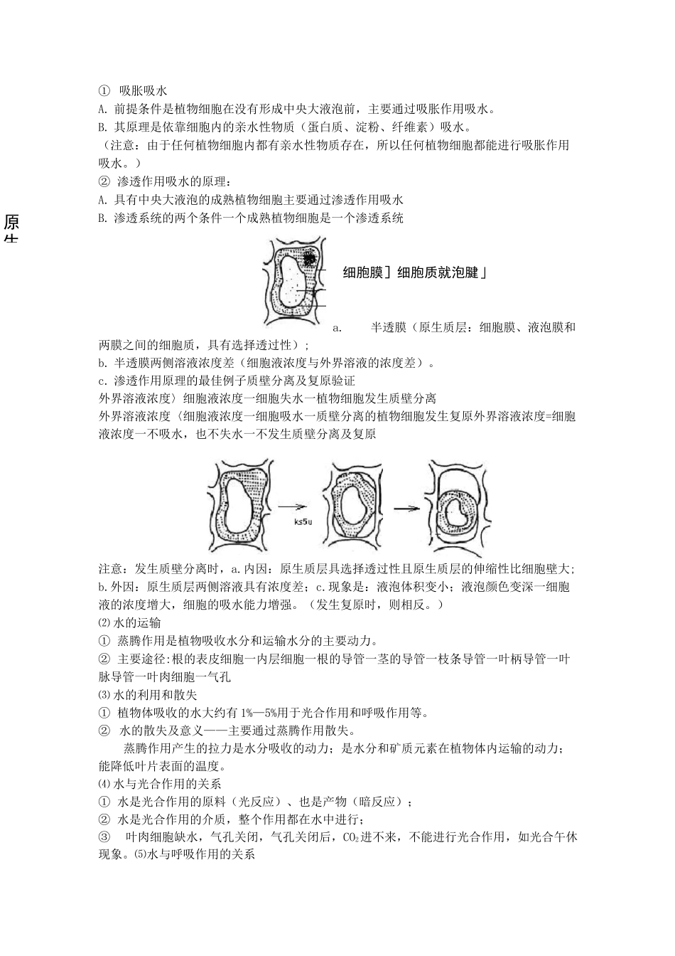 高中生物 水专题知识归纳与透析_第2页