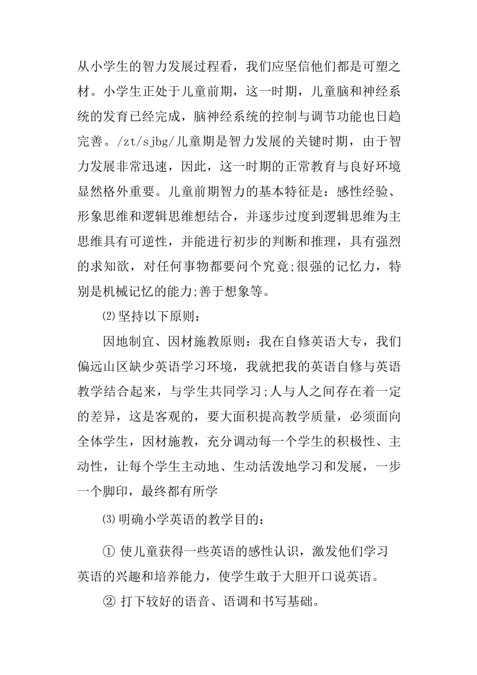 英语教育实践报告_第2页