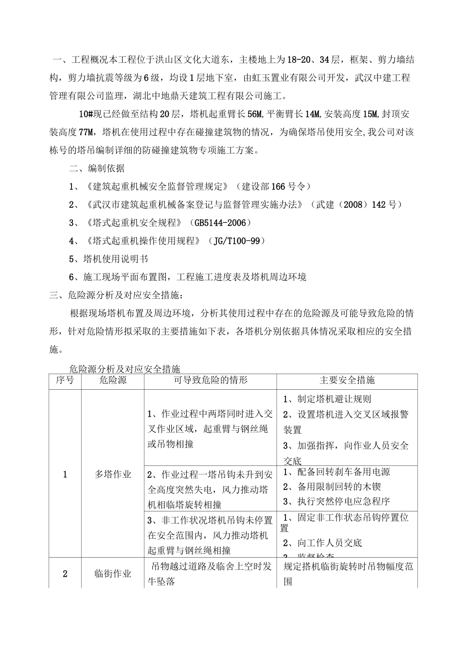 塔吊防碰撞建筑物专项施工方案_第2页