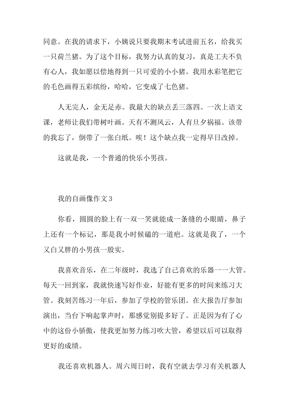 我的“自画像”四年级作文_第3页