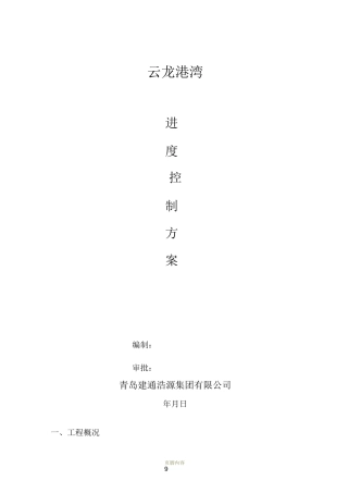 监理进度控制方案