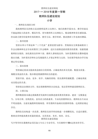 教师队伍建设规划