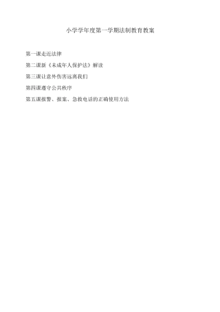 小学法制教育教案