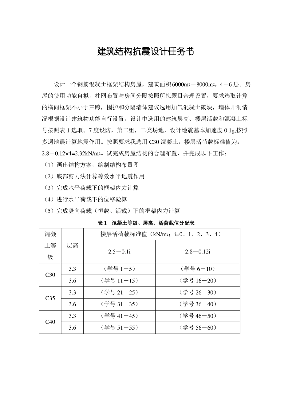 土木工程课程设计--建筑结构抗震设计_第2页