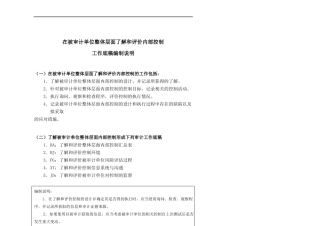 在被审计单位整体层面了解与评价内部控制