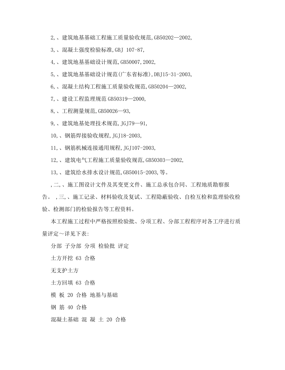 地基与基础分部工程质量验收自评报告_第2页