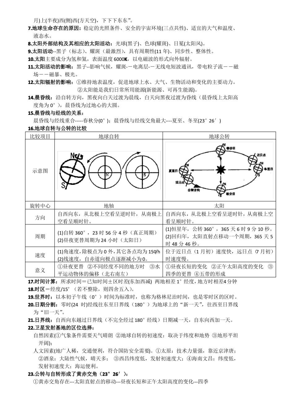 地理必修一知识点原始版_第2页