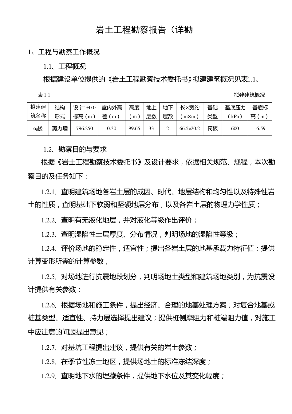 地质勘察报告样本模板_第1页