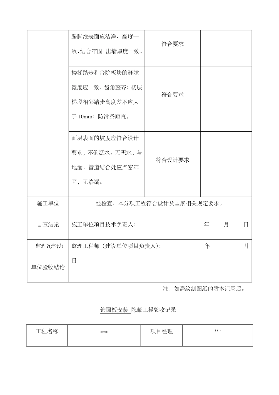 地面砖面层隐蔽工程验收记录_第2页
