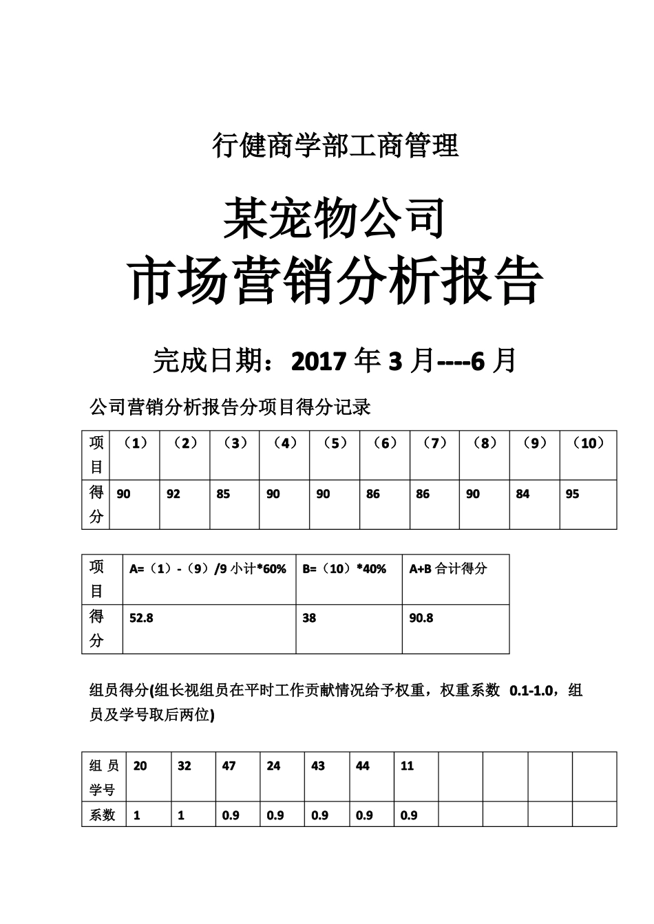 场营销——某宠物公司营销报告_第1页