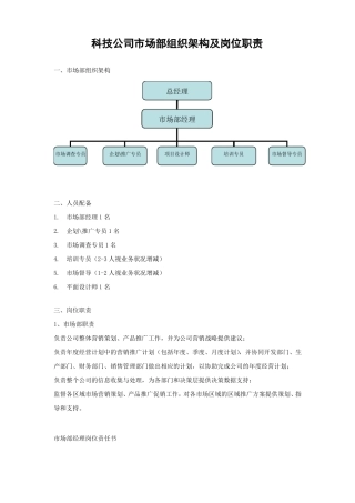 场部组织架构及岗位职责