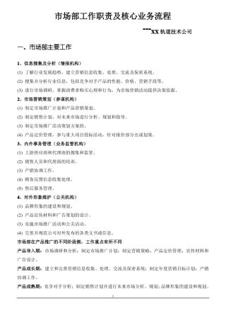 场部工作职责及核心业务流程