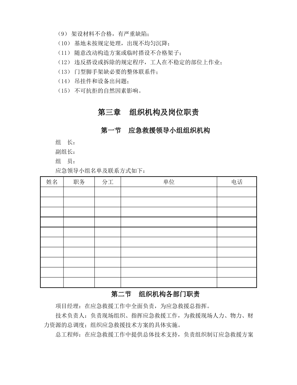 型钢悬挑卸料平台-应急预案_第3页