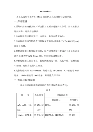 埋弧自动焊接工艺