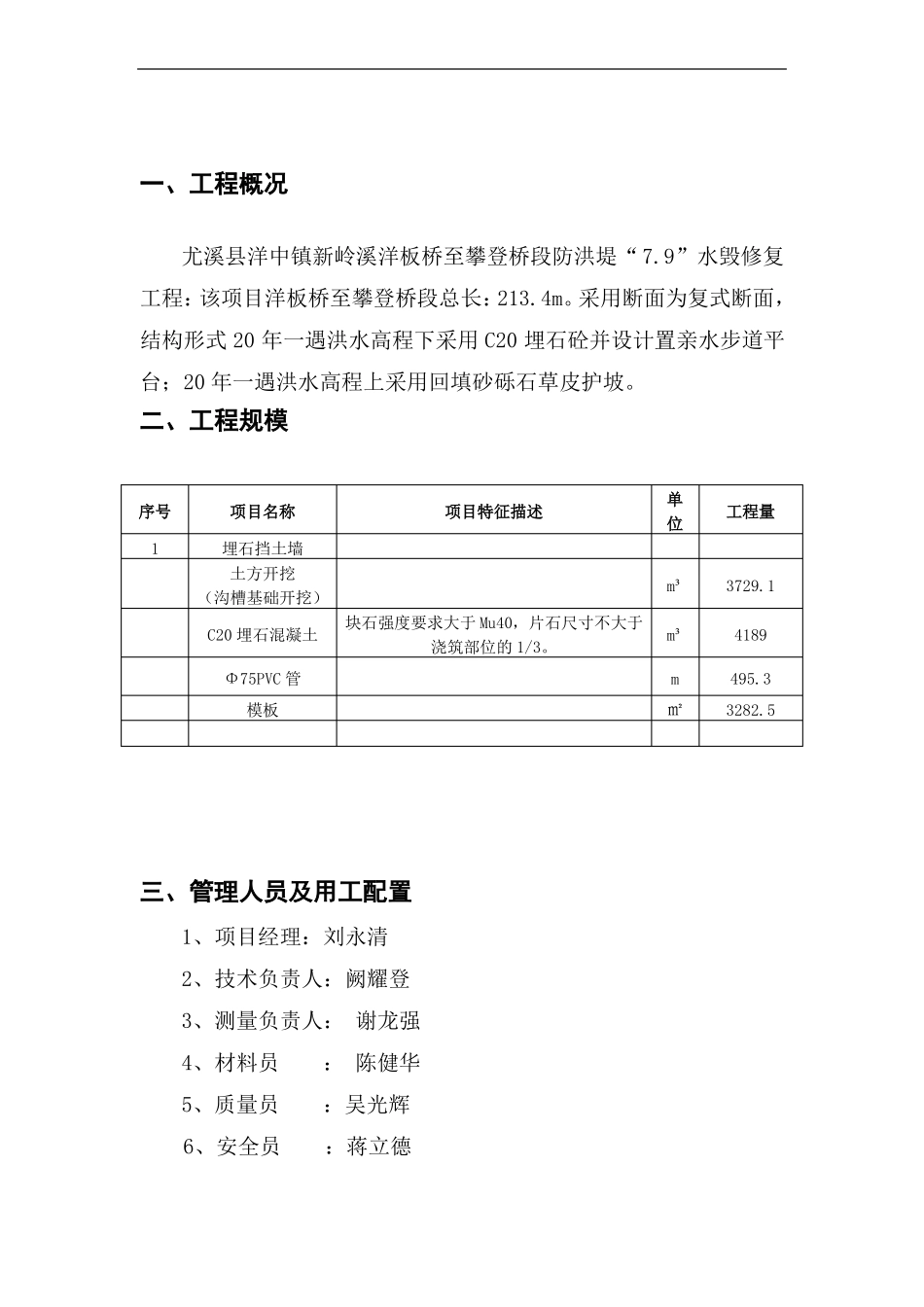埋石混凝土挡土墙施工组织设计方案_第3页