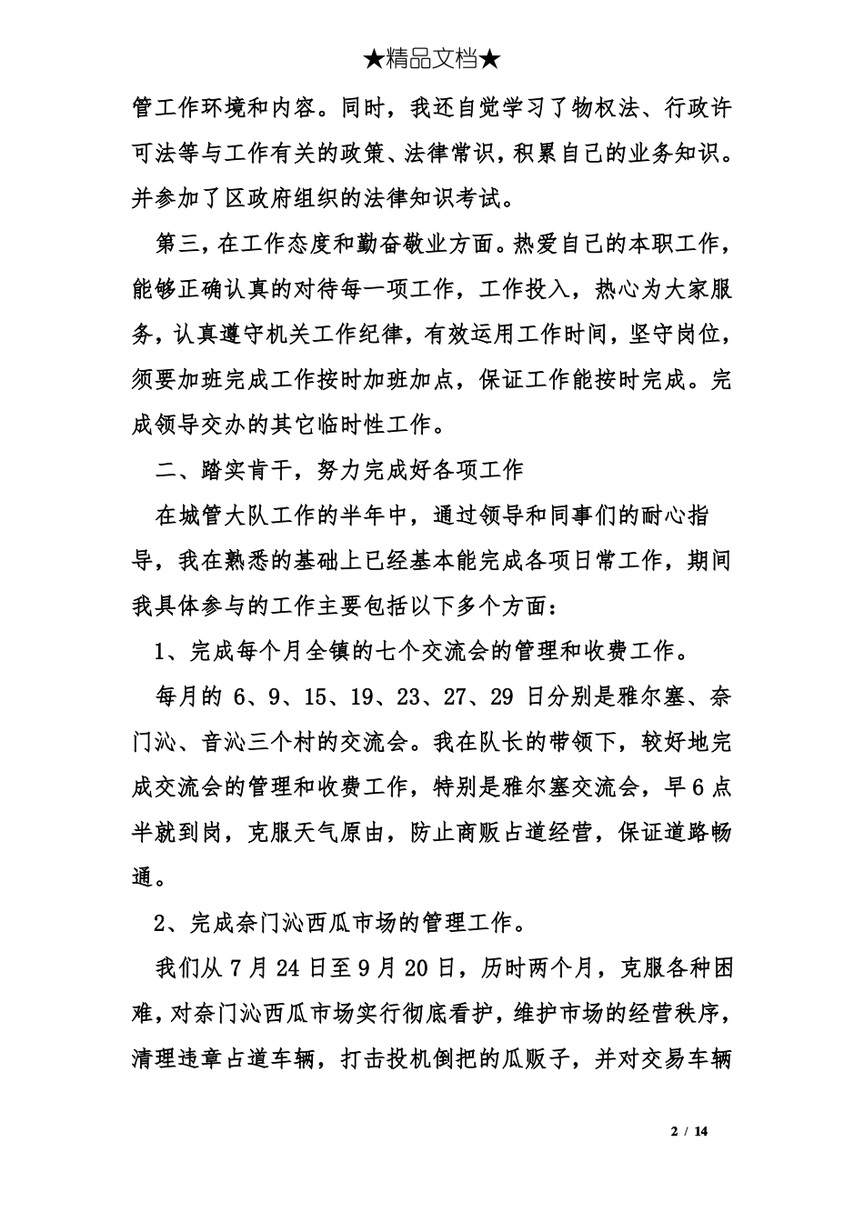 城管队员工作总结_第2页