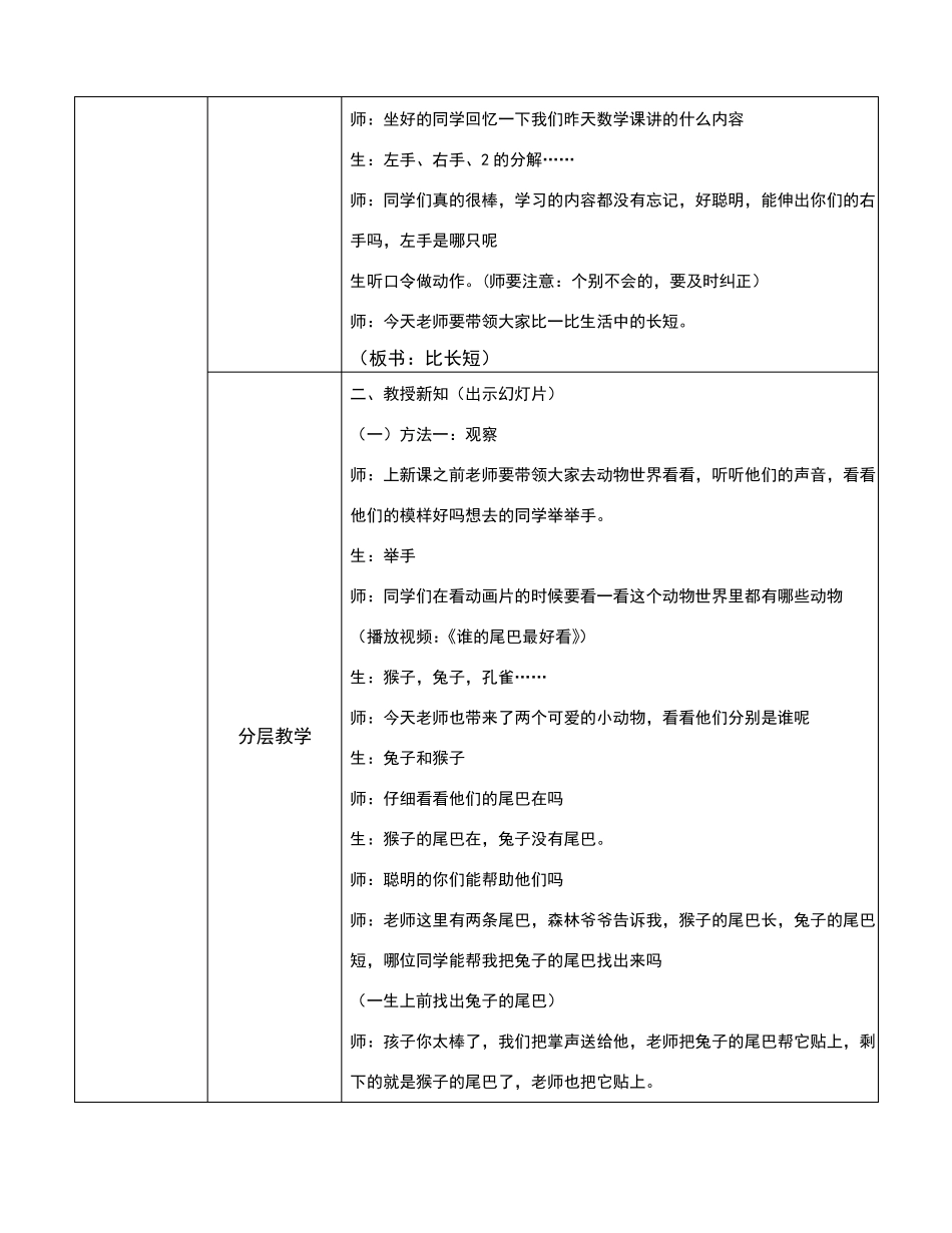 培智一年级数学比长短教学设计_第2页