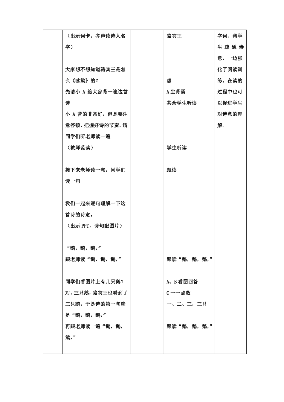 培智学校咏鹅教学设计_第3页