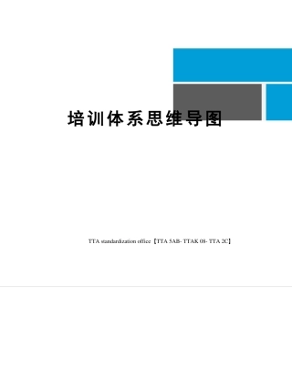 培训体系思维导图