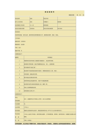 培训学校各岗位说明书