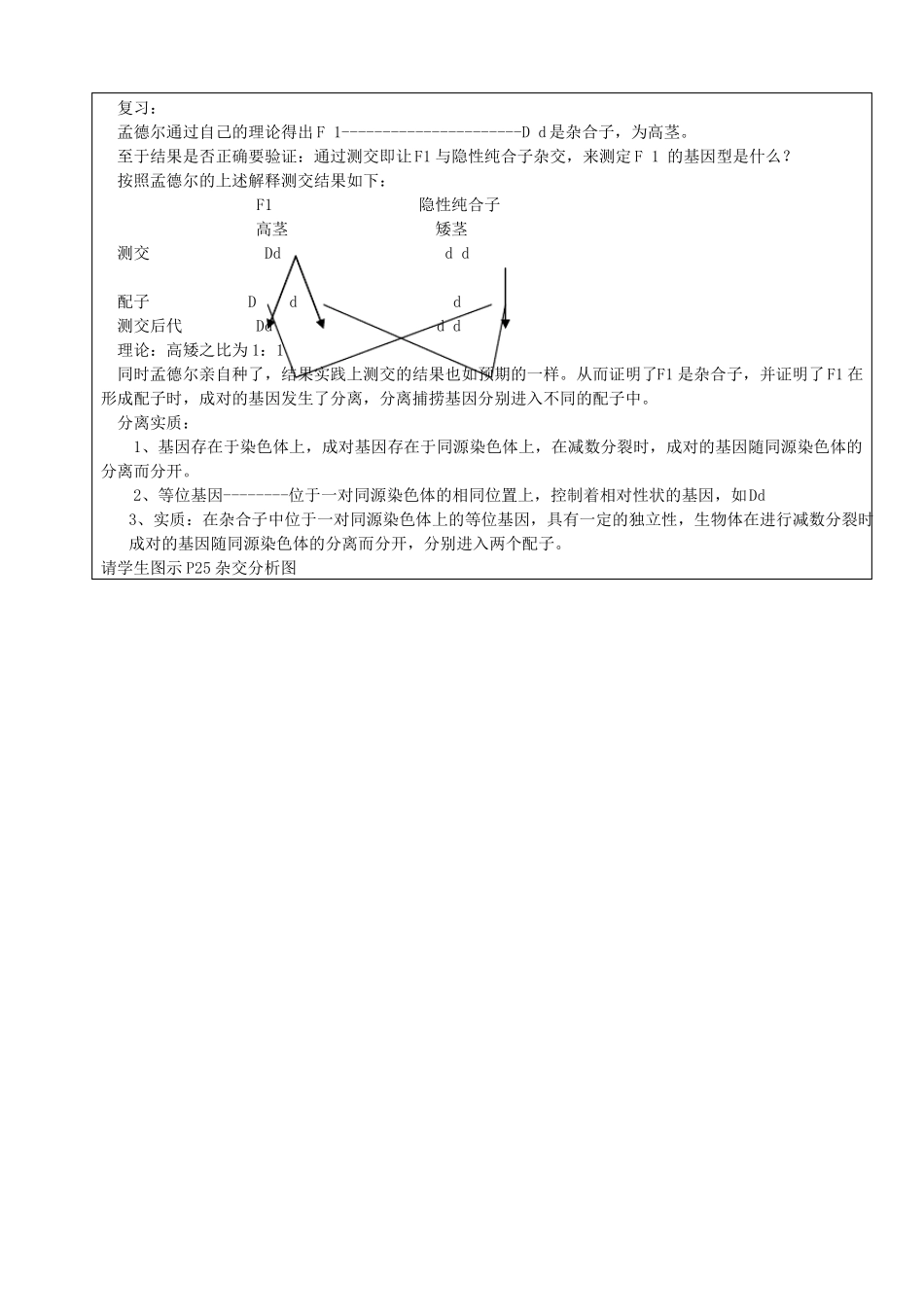 基因的分离定律人教版教案_第3页