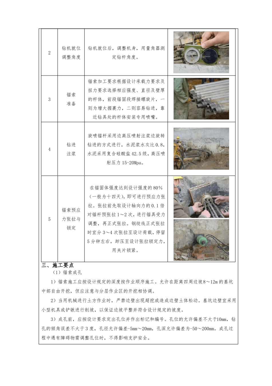 基坑支护锚索安全、技术交底模板_第3页