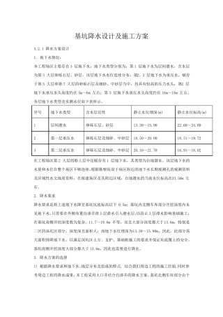 基坑降水设计及施工方案