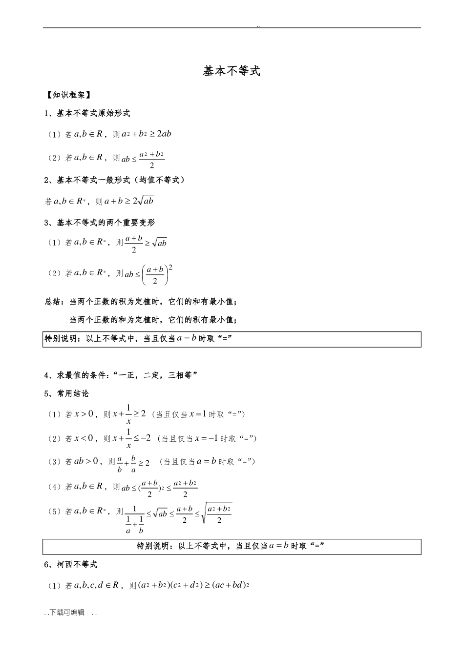 基本不等式很全面_第1页