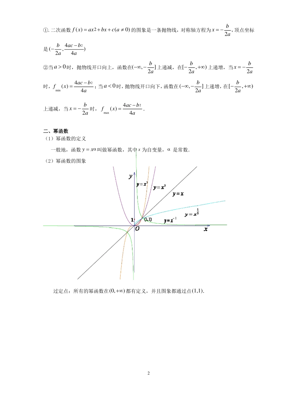 基本初等函数图像及性质大全初中高中_第2页