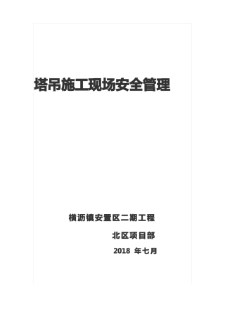塔吊施工现场安全管理