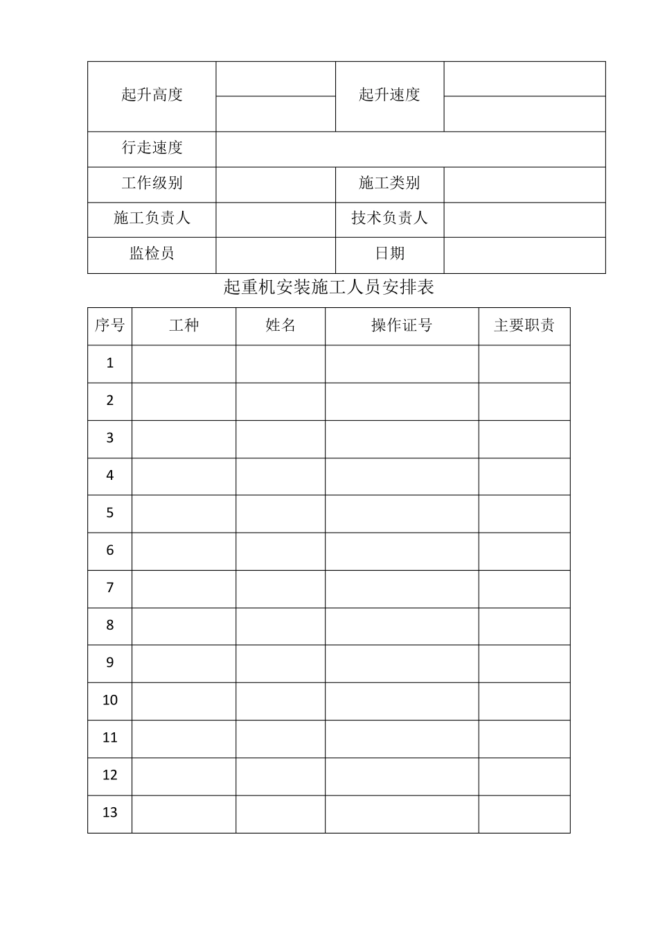 塔式起重机安装施工质量计划_第3页