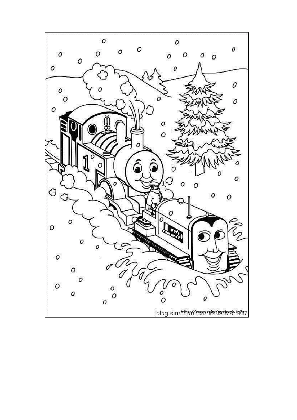 填色画托马斯小火车宝宝涂色画_第2页